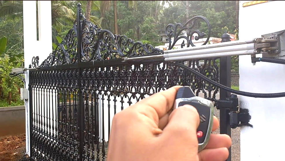 Skilled technician showcasing precision while repairing a gate mechanism, highlighting expert gate repair services by Garage Door Repair Gahanna Ohio LLC